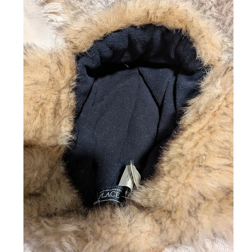 The Children's Place Dinosaur Trapper Hat Faux Fur Lined Ear Flaps Large 4T-5T